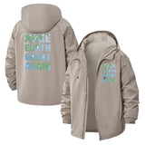 Make Earth Great Again Unisex Full-Zip Printed Waterproof Hooded Windbreaker