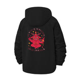 Occult Meditating Demon Unisex Full-Zip Printed Waterproof Hooded Windbreaker