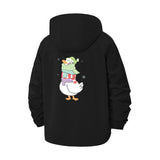 Winter Duck Unisex Full-Zip Printed Waterproof Hooded Windbreaker