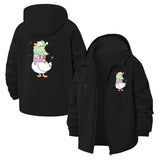 Winter Duck Unisex Full-Zip Printed Waterproof Hooded Windbreaker