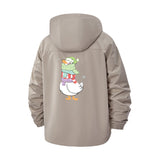 Winter Duck Unisex Full-Zip Printed Waterproof Hooded Windbreaker