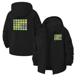 Word Game Grid Unisex Full-Zip Printed Waterproof Hooded Windbreaker