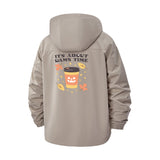 Pumpkin Coffee Fall Leaves Unisex Full-Zip Printed Waterproof Hooded Windbreaker