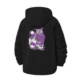 Whimsical Cat Unisex Full-Zip Printed Waterproof Hooded Windbreaker