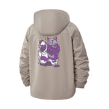 Whimsical Cat Unisex Full-Zip Printed Waterproof Hooded Windbreaker
