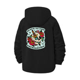 Skull and Roses Unisex Full-Zip Printed Waterproof Hooded Windbreaker