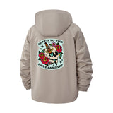 Skull and Roses Unisex Full-Zip Printed Waterproof Hooded Windbreaker