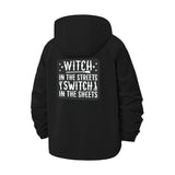Witchy Wordplay Unisex Full-Zip Printed Waterproof Hooded Windbreaker
