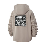 Witchy Wordplay Unisex Full-Zip Printed Waterproof Hooded Windbreaker