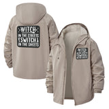 Witchy Wordplay Unisex Full-Zip Printed Waterproof Hooded Windbreaker