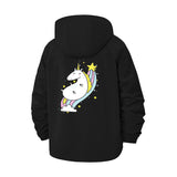 Whimsical Unicorn Unisex Full-Zip Printed Waterproof Hooded Windbreaker