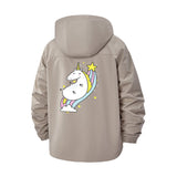 Whimsical Unicorn Unisex Full-Zip Printed Waterproof Hooded Windbreaker