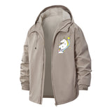 Whimsical Unicorn Unisex Full-Zip Printed Waterproof Hooded Windbreaker