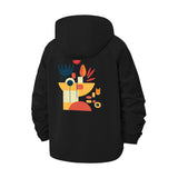 Abstract Geometric Unisex Full-Zip Printed Waterproof Hooded Windbreaker