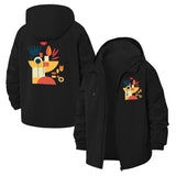 Abstract Geometric Unisex Full-Zip Printed Waterproof Hooded Windbreaker
