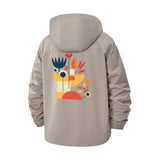 Abstract Geometric Unisex Full-Zip Printed Waterproof Hooded Windbreaker