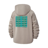 Geometric Pattern Unisex Full-Zip Printed Waterproof Hooded Windbreaker
