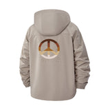 Peace Symbol Unisex Full-Zip Printed Waterproof Hooded Windbreaker