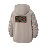 Colorful Floral Burst Unisex Full-Zip Printed Waterproof Hooded Windbreaker