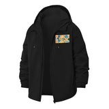 Bold Floral Pattern Unisex Full-Zip Printed Waterproof Hooded Windbreaker