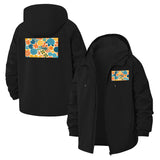 Bold Floral Pattern Unisex Full-Zip Printed Waterproof Hooded Windbreaker