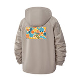 Bold Floral Pattern Unisex Full-Zip Printed Waterproof Hooded Windbreaker