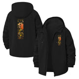 Vintage Floral Unisex Full-Zip Printed Waterproof Hooded Windbreaker