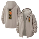 Vintage Floral Unisex Full-Zip Printed Waterproof Hooded Windbreaker