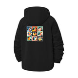 Modern Abstract Fruit Unisex Full-Zip Printed Waterproof Hooded Windbreaker
