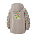 Modern Abstract Fruit Unisex Full-Zip Printed Waterproof Hooded Windbreaker