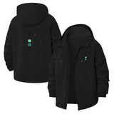 Minimal Geometric Elements Unisex Full-Zip Printed Waterproof Hooded Windbreaker