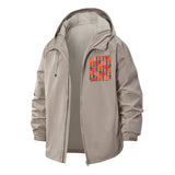 Bold Floral Pattern Unisex Full-Zip Printed Waterproof Hooded Windbreaker