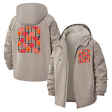 Bold Floral Pattern Unisex Full-Zip Printed Waterproof Hooded Windbreaker