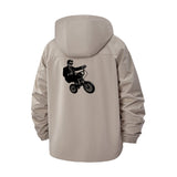 Bicycle Rider Silhouette Unisex Full-Zip Printed Waterproof Hooded Windbreaker