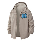 Geometric Circles Unisex Full-Zip Printed Waterproof Hooded Windbreaker