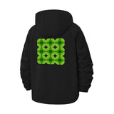 Geometric Circles Unisex Full-Zip Printed Waterproof Hooded Windbreaker