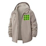 Geometric Circles Unisex Full-Zip Printed Waterproof Hooded Windbreaker