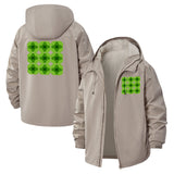 Geometric Circles Unisex Full-Zip Printed Waterproof Hooded Windbreaker