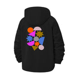Abstract Geometric Shapes Unisex Full-Zip Printed Waterproof Hooded Windbreaker