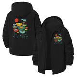 Abstract Floral Unisex Full-Zip Printed Waterproof Hooded Windbreaker