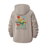 Abstract Floral Unisex Full-Zip Printed Waterproof Hooded Windbreaker