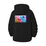 Tropical Parrot Collage Unisex Full-Zip Printed Waterproof Hooded Windbreaker