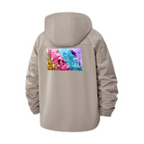 Tropical Parrot Collage Unisex Full-Zip Printed Waterproof Hooded Windbreaker