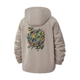 Abstract Brushstroke Unisex Full-Zip Printed Waterproof Hooded Windbreaker
