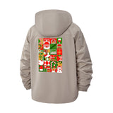 Holiday Icons Unisex Full-Zip Printed Waterproof Hooded Windbreaker