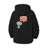 Cute Cartoon Cat Unisex Full-Zip Printed Waterproof Hooded Windbreaker