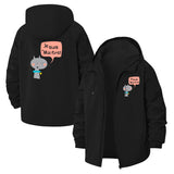 Cute Cartoon Cat Unisex Full-Zip Printed Waterproof Hooded Windbreaker