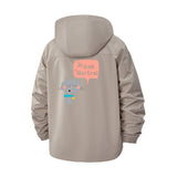 Cute Cartoon Cat Unisex Full-Zip Printed Waterproof Hooded Windbreaker