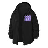 Geometric Circles Unisex Full-Zip Printed Waterproof Hooded Windbreaker