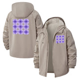Geometric Circles Unisex Full-Zip Printed Waterproof Hooded Windbreaker